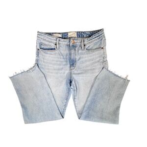 Universal Thread Womens Light Wash Ankle Bootcut Jeans Raw Hem Size 10/30R